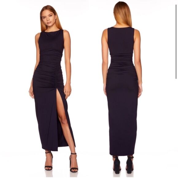 NWT Susana Monaco Sleeveless Shirred Side Dress Midnight size XS - Picture 12 of 13